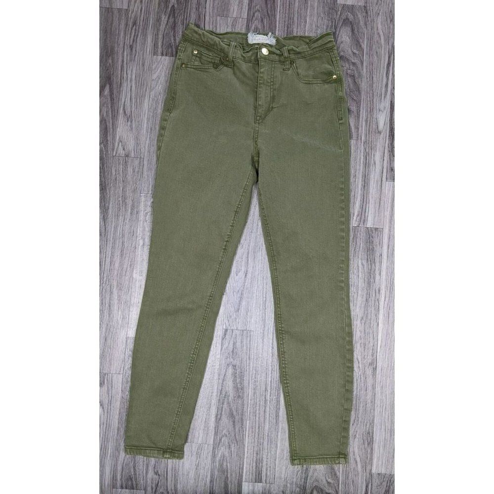 Altar'd State Juniors Size 27 /‎ 5 Olive Green Skinny Cropped Denim Jeans